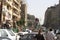 People, cars, buildings in downtown tahrir, Cairo Egypt