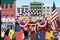 People Celebrating Fourth of July Parade Illustration