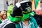 People celebrating St. Patrick day in Trafalgar Square in London