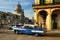 People in the center of Havana with the Capitolio as background