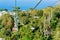 People on Chair lift in Capri Island town