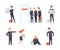 People Character Searching for Job and Get Fired Vector Set