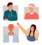 People, characters, multinational individuals. A collection of men and women. Flat vector image