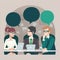 People Chatting. Vector illustration of a communication concept, relating to feedback, reviews and discussion,