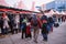 People in Christmas market in Alexanderplatz in Berlin