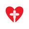 People church heart shape concept vector logo design template.