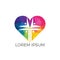 People church heart shape logo design.