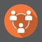 People circle, group of users flat icon. Round colorful button, circular vector sign with long shadow effect.