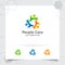 People circle logo design vector with concept of social human icon illustration for community, organization, and humanity