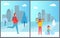People Cityscape Collection Vector Illustration