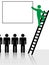 People Climb Ladder Sign Background