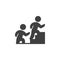 People climbing career ladder vector icon