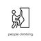 People Climbing icon icon. Trendy modern flat linear vector People Climbing icon on white background from thin line Recreational