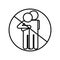 People close together with forbidden symbol line style icon vector design
