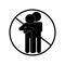 People close together with forbidden symbol silhouette style icon vector design