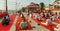 People collected for morning Yoga at Assi Ghat at the bank of river Ganga in Varanasi.