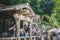 People collecting water from the Otowa-no-taki waterfall at Kiyomizu temple