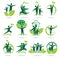 People collection ecology icons and elements