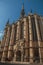 People and columns of the gothic Sainte-Chapelle church in Paris.