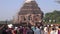 People comes to medieval UNESCO heritage, ruined temple of Sun god, Odisha, India