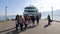 People coming to the boat in Hiroshima, Japan