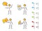 People communication icons scribble