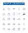 People community line icons signs set. Design collection of Community, People, Network, Group, Communitas, Linkage
