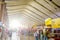 People and commuters walking inside the Termini railways station in Rome, Italy