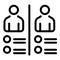 People comparison icon, outline style