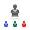 people with computer, person with laptop icon. Elements of human resource in multi colored icons. Business, human resource sign. L