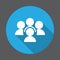 People, conference flat icon. Round colorful button, circular vector sign with long shadow effect.