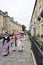 People costumed in the streets of Bath for the Jane Austen festival