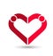 People couple creating a heart, loving and caring, icon vector