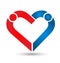 People couple creating a heart, loving and caring, icon vector