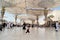 People in the courtyard of the mosque of the Prophet in Medina S