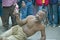 People crawling in religious ceremony at San Lazaro Catholic Church in El Rincon, Cuba, site of annual Procession of San Lazaro fe