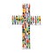 People cross group crowd christian church jesus background. Cross in cross shape