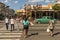 People crossing pedestrian crosswalk Vedado Havana