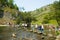 People crossing river Dove