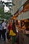 People Customers Ordering Food at New York City Street Fair Food Cart Eating