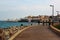 People cycle, jog and relax in the Midron Yaffo seafront park in Tel Aviv, Israel