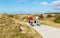 People cycling in dunes of Texel, Netherlands