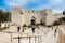 People at the Damascus Gates leading inside the OLd City if Jerusalem in Israel