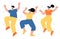 People dancing on the big party. Music vibes. Chilling house, trance, disco, pop hits. Flat vector minimalist illustrations