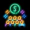 people desire to have money neon glow icon illustration