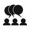 People with dialog speech bubbles icon