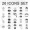 People of different professions monochrome icons in set collection for design. Worker and specialist vector symbol stock