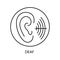 People with disabilities, hearing problems line icon vector