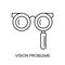 People with disabilities, vision problems, blindness and low vision line icon vector