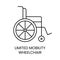 People with disabilities, wheelchair line icon vector